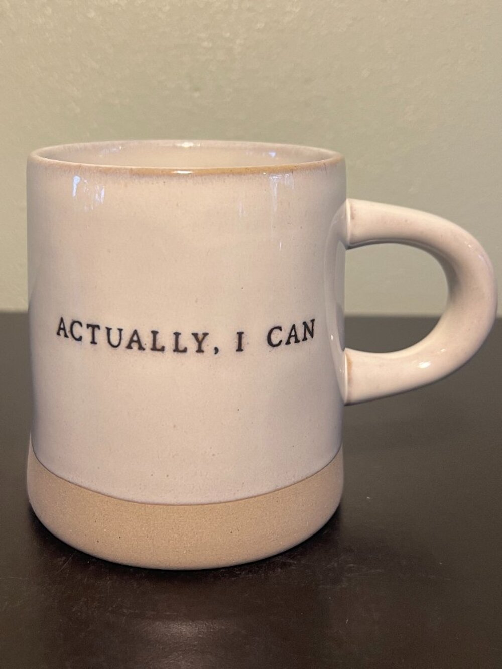 Hearth & Hand with Magnolia "ACTUALLY I CAN" Stoneware Mug ~ White Icing Glaze